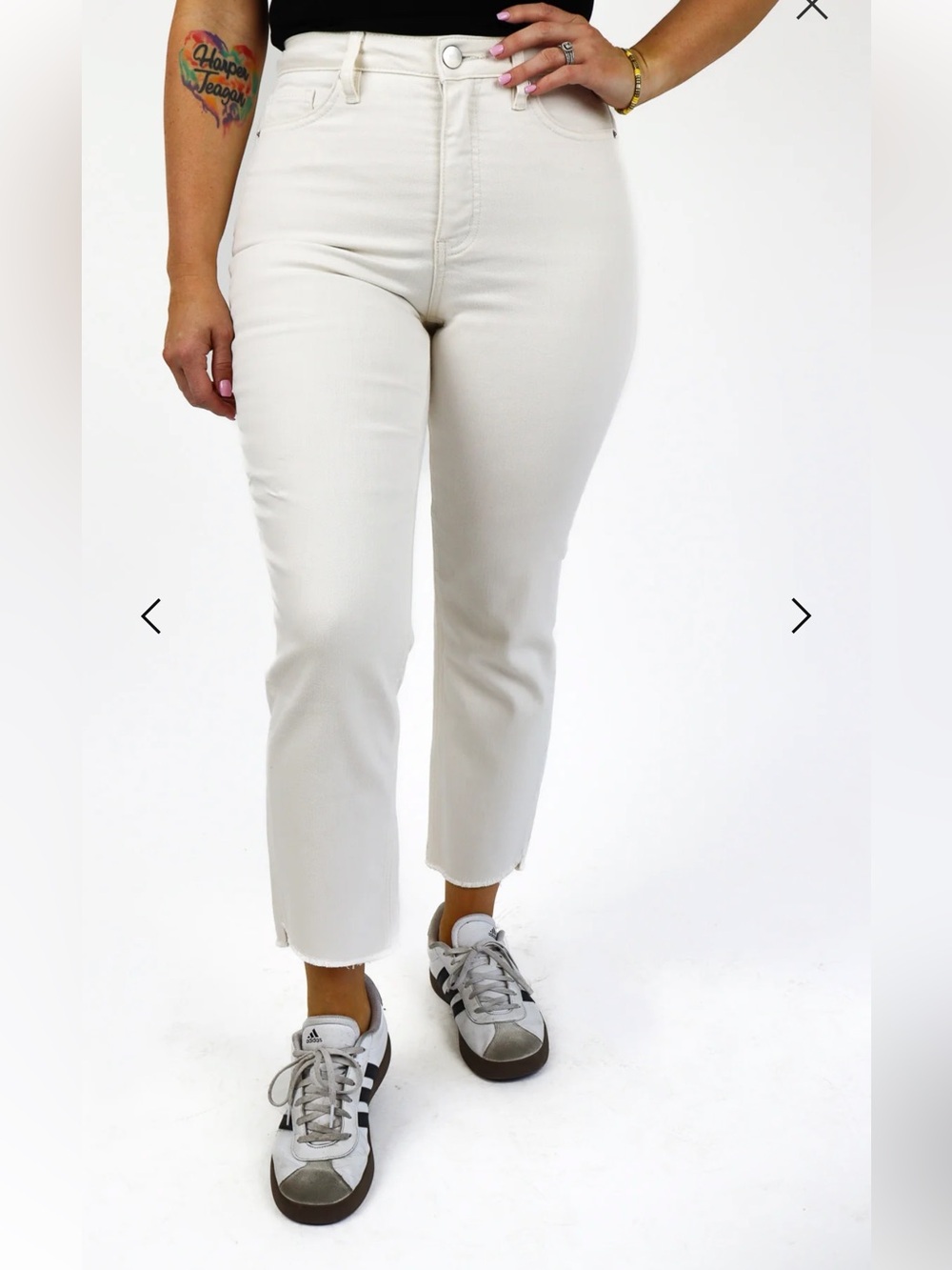 The Ankle Crop Slim Straight Tummy Control Jeans by RFM